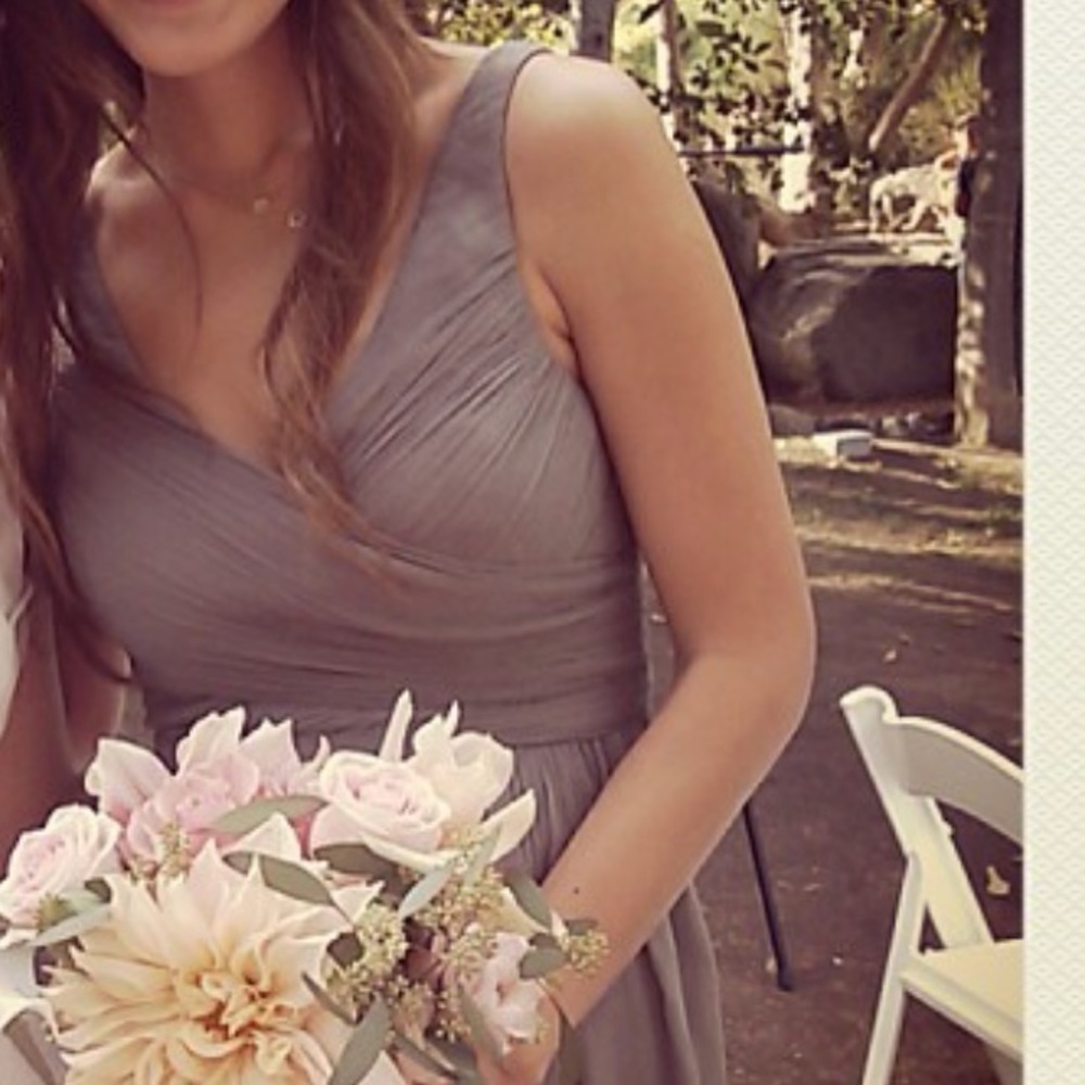 J Crew chiffon gray bridesmaid dress